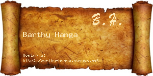 Barthy Hanga névjegykártya